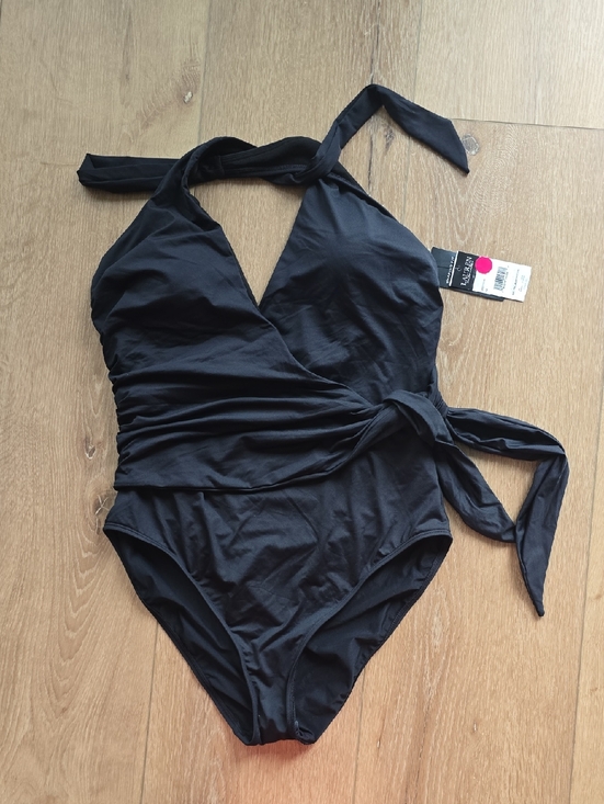 Lauren Ralph Lauren Other - Ralph Lauren BLACK Halter Side-Tie Tummy Control One Piece Swimsuit Size 12 $144